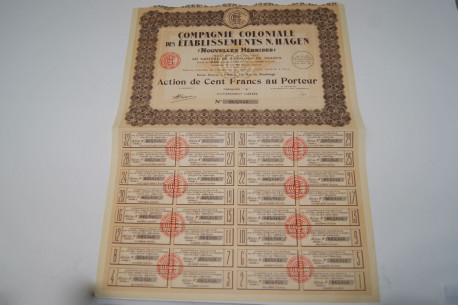 compagnie coloniale des établissements N.Hagen