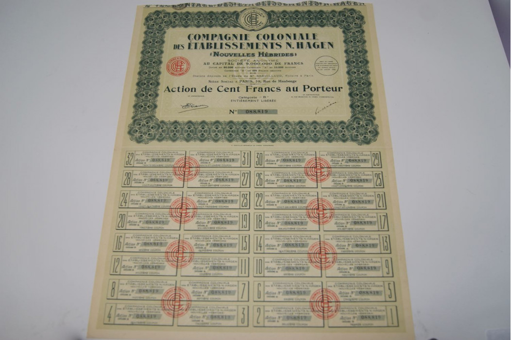compagnie coloniale des établissements N.Hagen