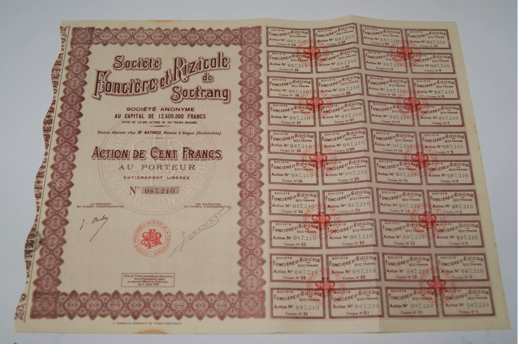 société fonciére et rizicole de soctrang