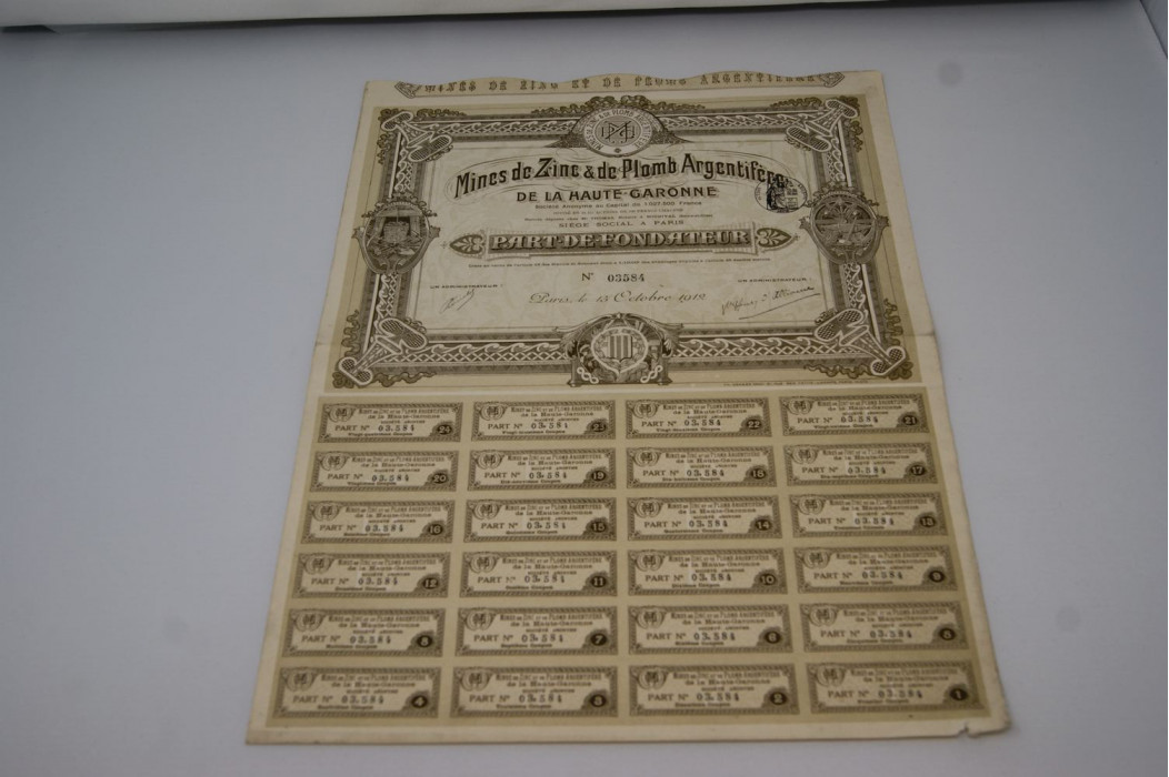 Mines de zinc & de plomb argentifère de la Haute Garonne