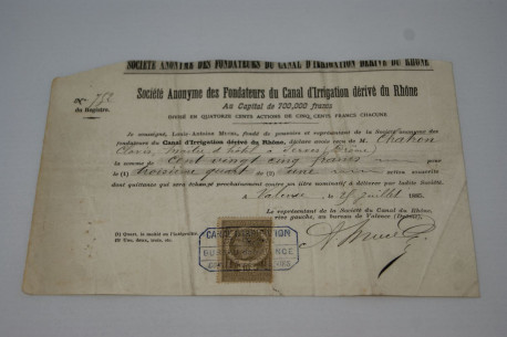 Société anonyme des Fondateurs du Canal d'Irrigation dérivé du Rhône