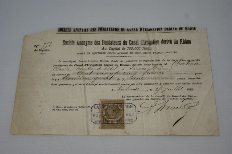 Société anonyme des Fondateurs du Canal d'Irrigation dérivé du Rhône