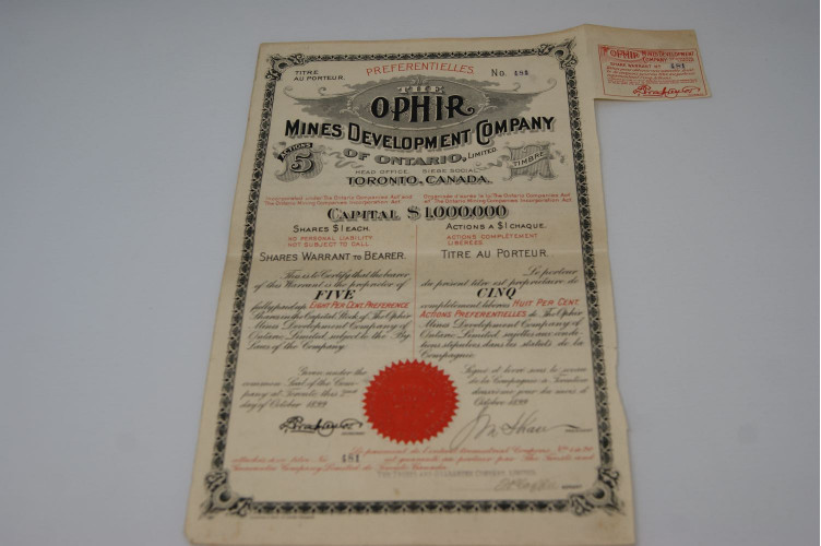 The Ophir Mines Developpement Company of Ontario