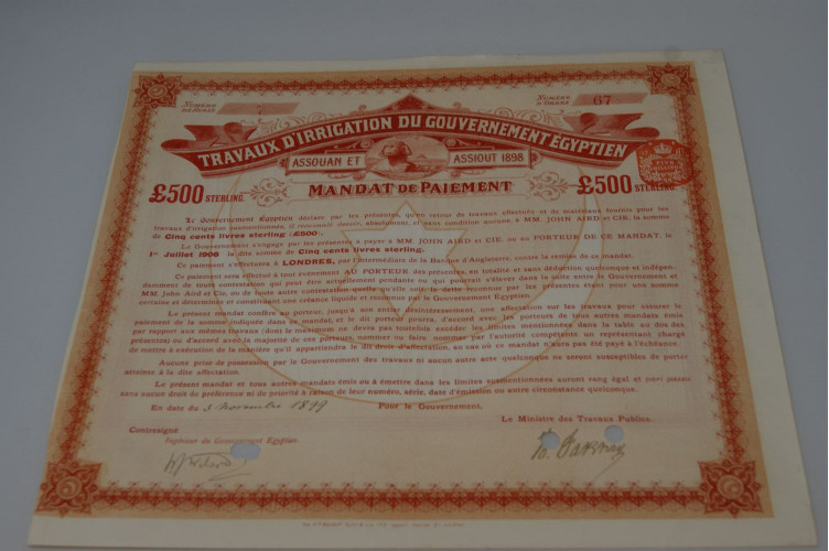 Travaux d'irrigation du gouvernement...