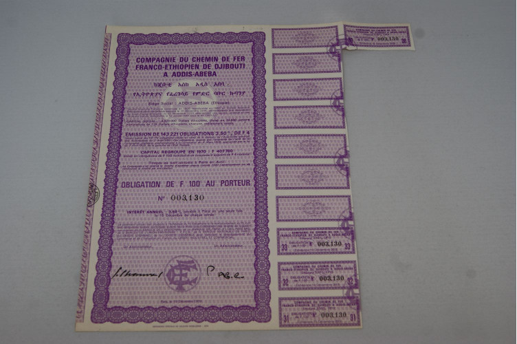 Compagnie du chemin de fer franco-ethipien de Djibouti à Addis-Abeba