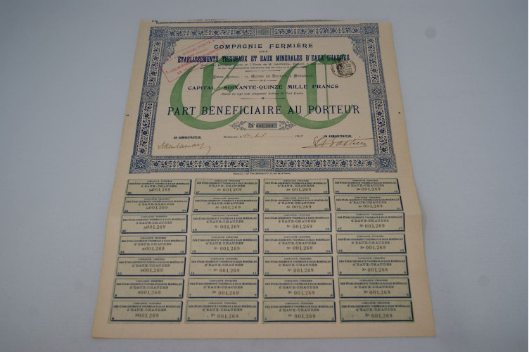 Compagnie fermière des établissements thermaux et eaux minérales d'eaux chaudes