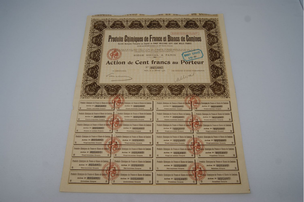 Produit chimiques de France et Blancs de Comines