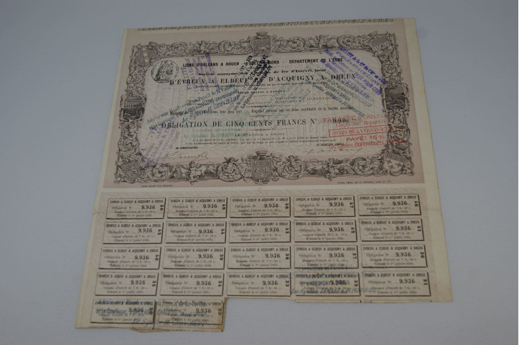 Société anonyme des chemins de fer d'Interêt local d'Evreux à Elbeuf et d'Acquigny à Dreux