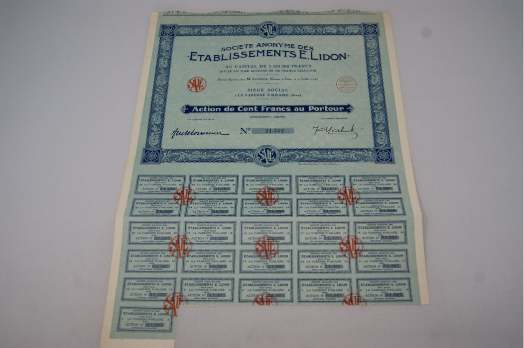 Société anonyme des Etablissements E. Lidon