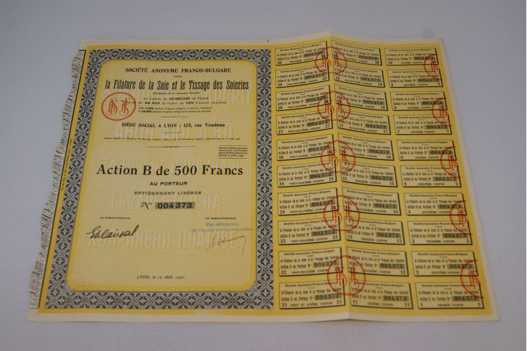 Société anonyme franco-bulgare pour la Filature de la Soie et le Tissage des Soiéries