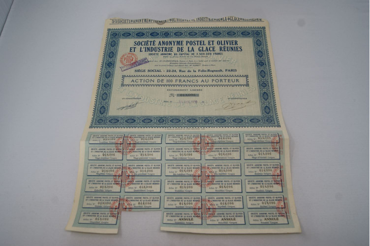 Société anonyme Postel et Olivier et l'industrie de la glace réunies