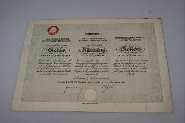 Société des charbonnages hongrois d'Urikány-Vallée du Zsil