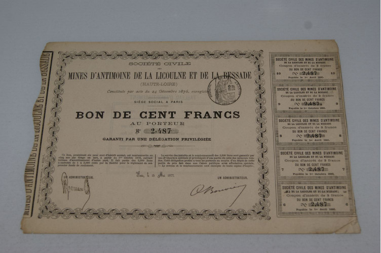 Mines d'Antimoine de la Licoulne et de la Bessade