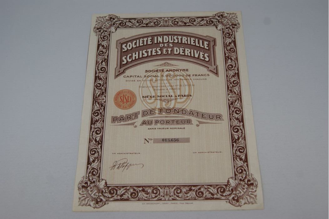 Société industrielle des Schistes et dérivés
