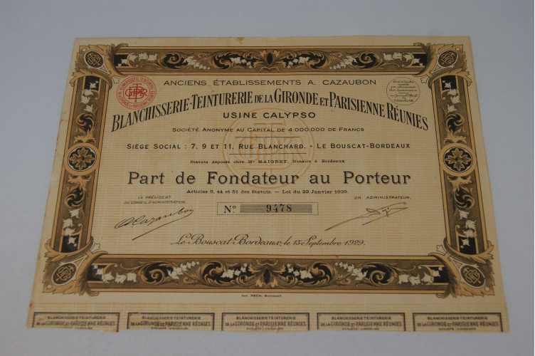 Anciens établissements A. Cazaubon Blanchisserie-Teinturerie de la Gironde et Parisienne Réunies