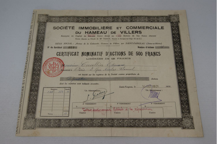 Société immobilière et commerciale du Hameau de Villers