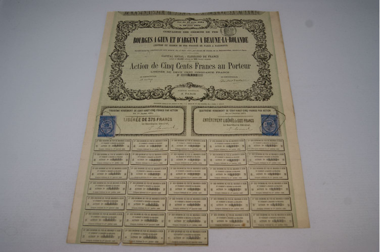 Compagnie des chemins de fer de Bourges à Gien et d'Argent à Beaune-La-Rolande