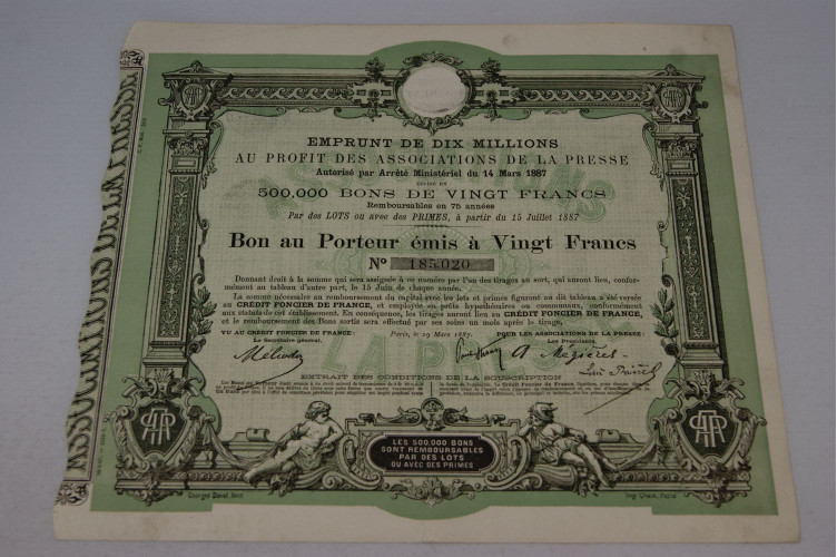 Emprunt de dix millions au profit des...