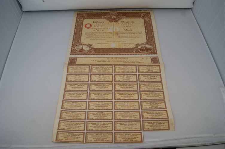 Obligation du IV-me Emprunt 4 1/2 % de Conversion de la Ville de Varsovie