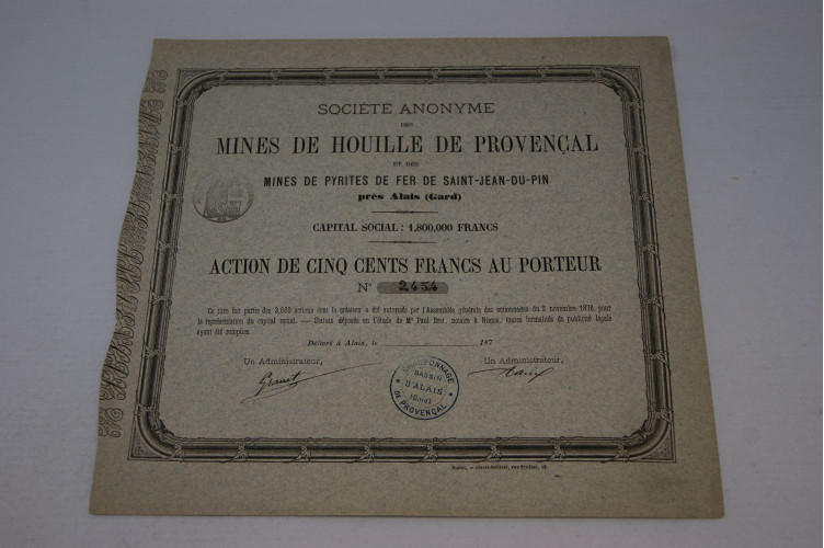 Société anonyme des mines de houilles de Provençal et des mines de pyrites de fer de Saint-Jean-du-Pin