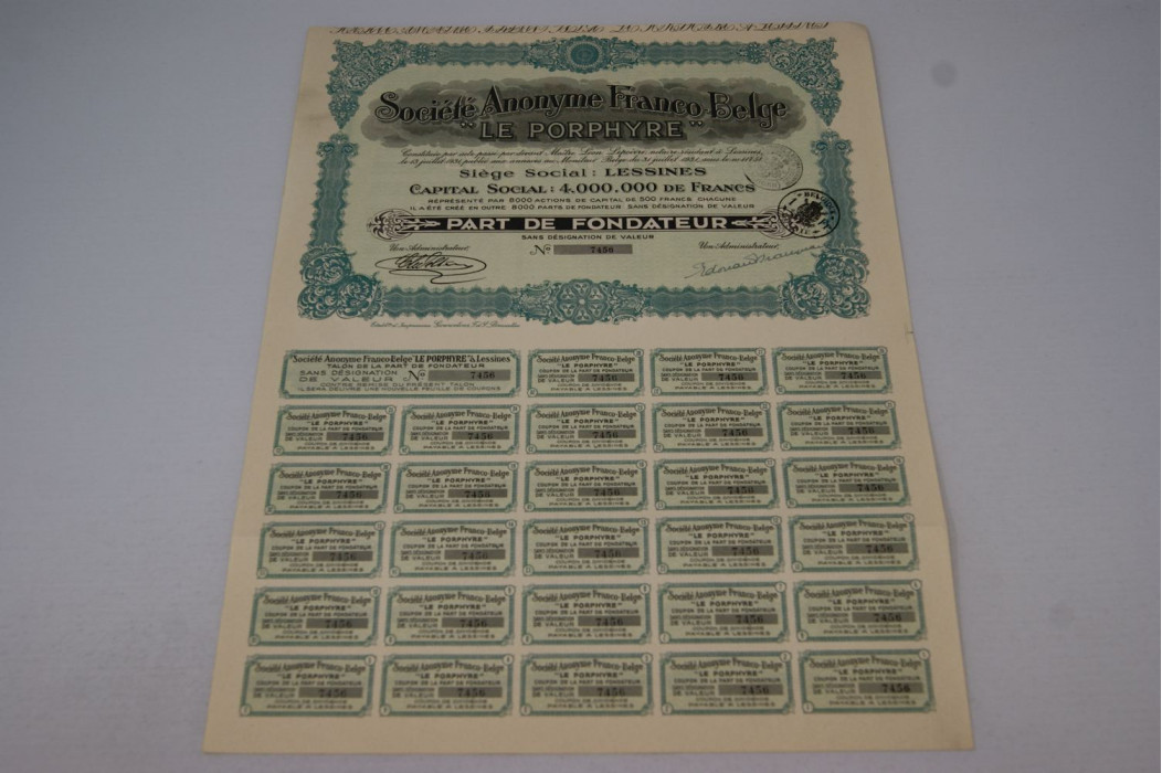 Société anonyme franco-belge Le Porphyre