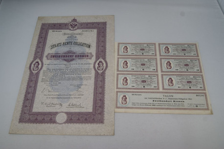 Staats-Rente-Obligation Zweihundert Kronen