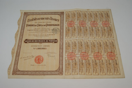 Etablissements Tissier Les Lions de Faïance Verreries de Creil et de Quiquegrogne