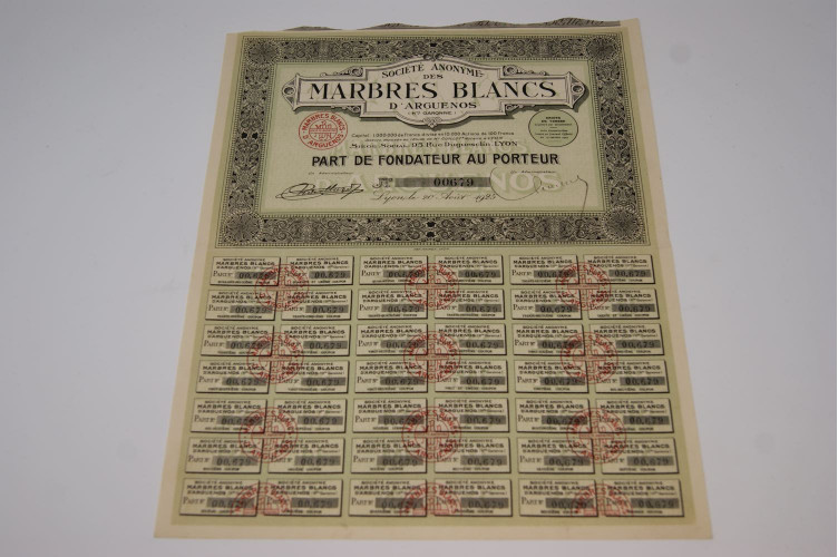 Société anonyme des marbres blancs d'Arguenos (Haute Garonne)