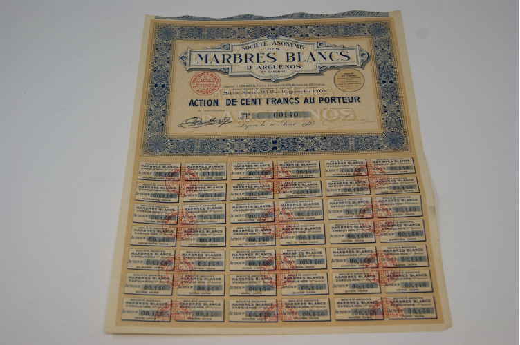 Société anonyme des marbres blancs d'Arguenos (Haute Garonne)