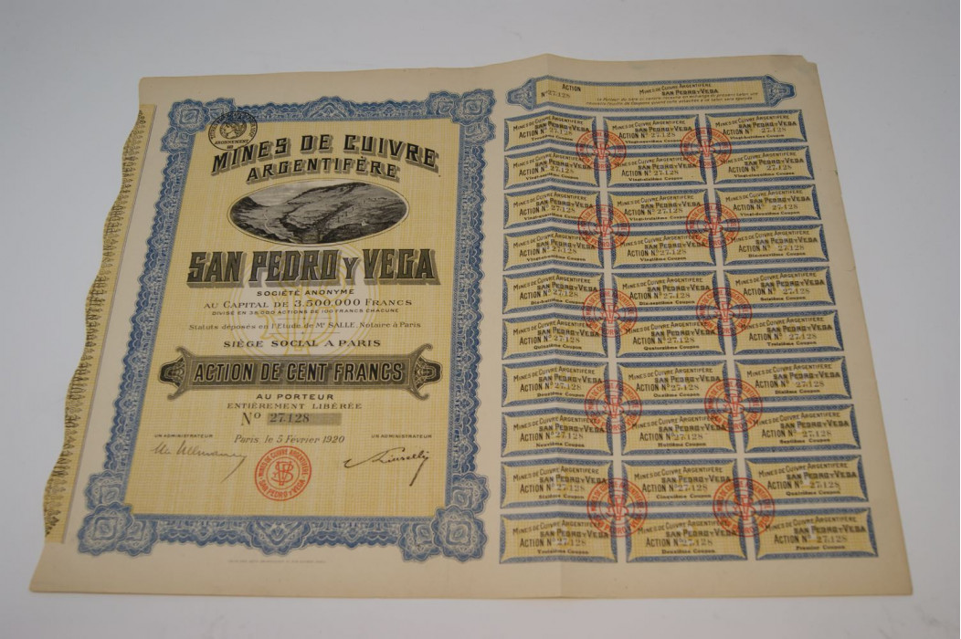 Mines de cuivre argentifère San Pedro y Vega