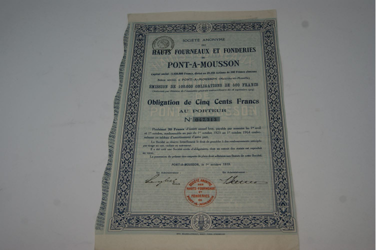 Société anonyme des hauts fourneaux et fonderies de Pont-a-Mousson