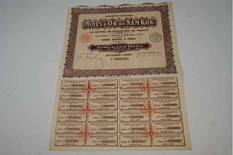 Société anonyme mines d'or de Namkok