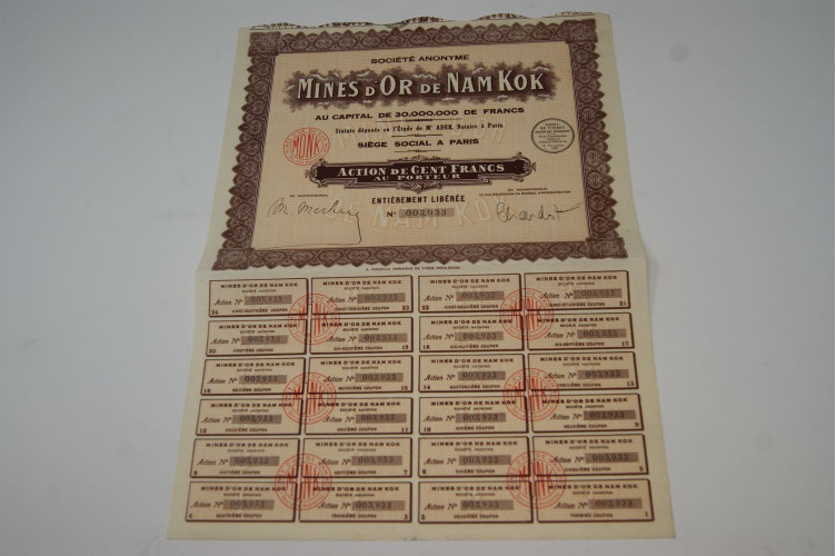 Société anonyme mines d'or de Namkok