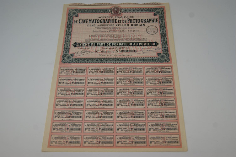 Société française de cinématographie et de photographie films en couleurs Keller-Dorian