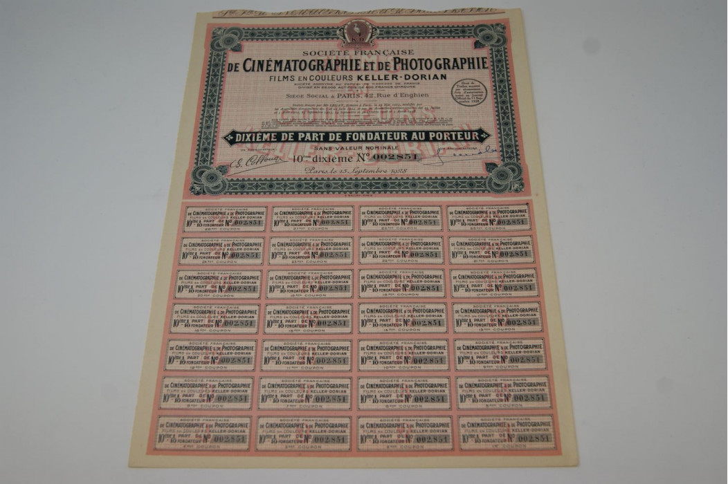 Société française de cinématographie et de photographie films en couleurs Keller-Dorian