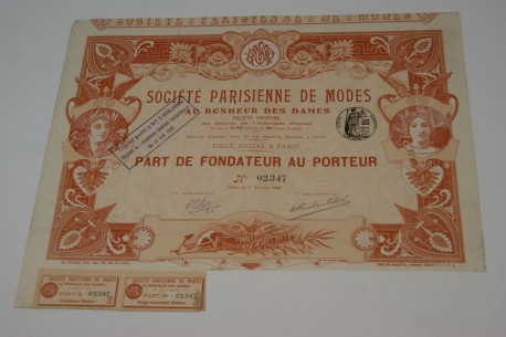 Société parisienne de modes au bonheur des dames