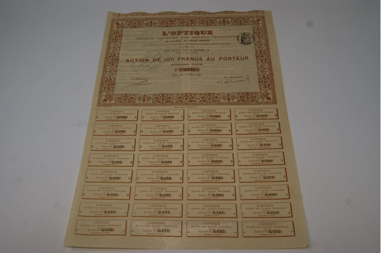 L'Optique société anonyme des grands téléscopes