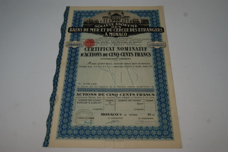 Société anonyme des bains de mer et du cercle des étrangers à Monaco