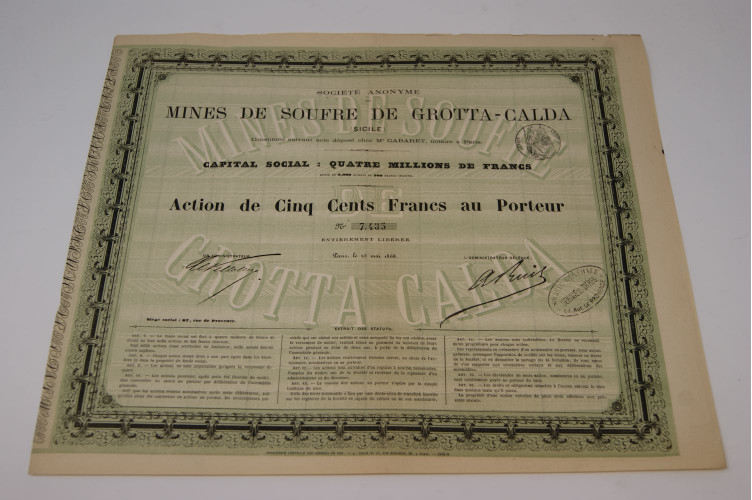 Société anonyme des mines de soufre de Grotta-Calda