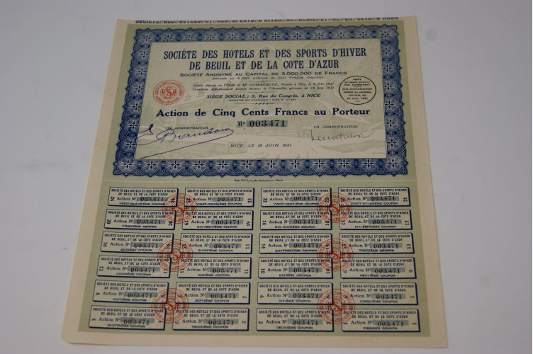 Société des hotels et des sports...