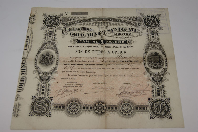 The english and french Gold Mines Syndicate Limited