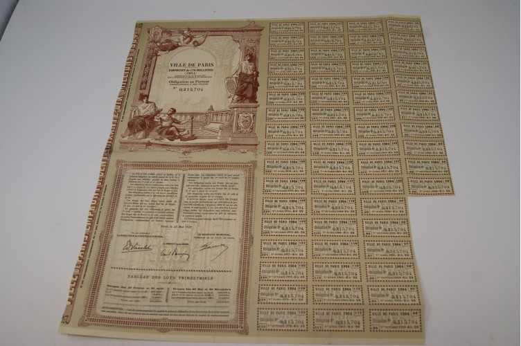 Ville de Paris Emprunt de 170 millions (1904)