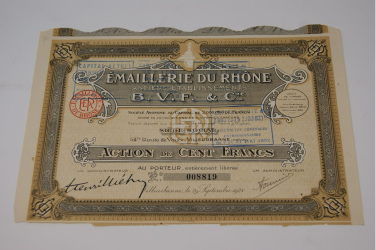 Émaillerie du Rhône anciens établissements B.V.F & Cie.
