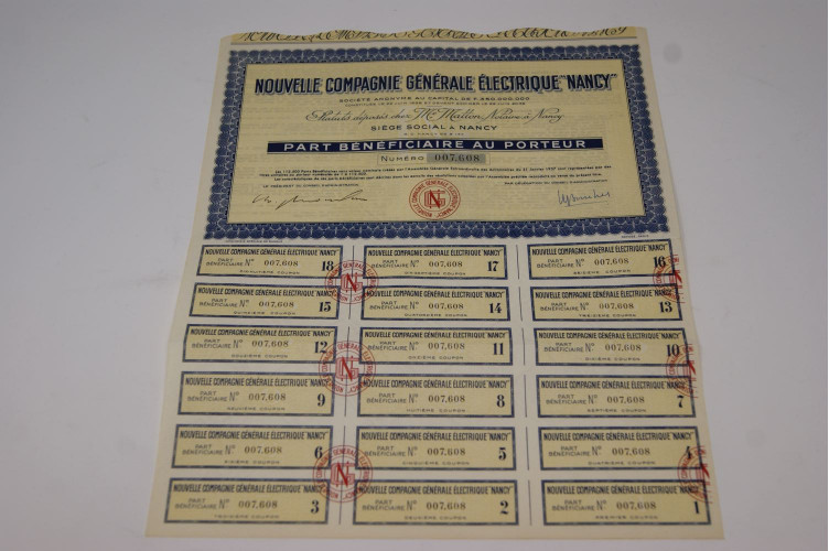 Nouvelle compagnie générale éléctrique Nancy