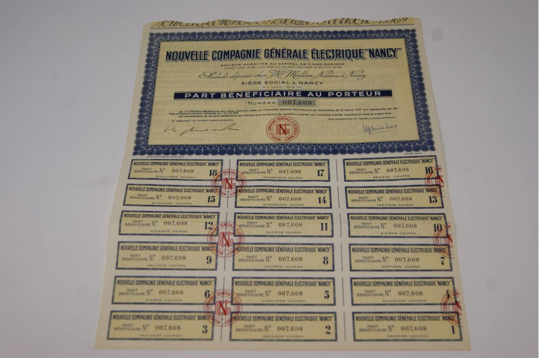 Nouvelle compagnie générale éléctrique Nancy