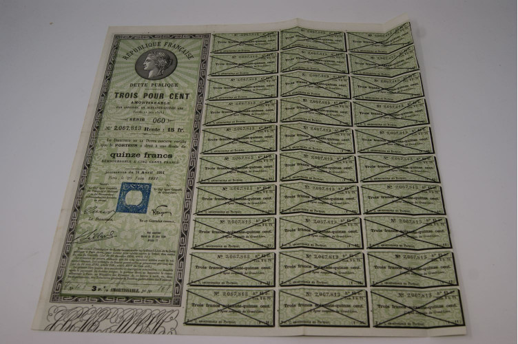 République Française Dette Publique 3%