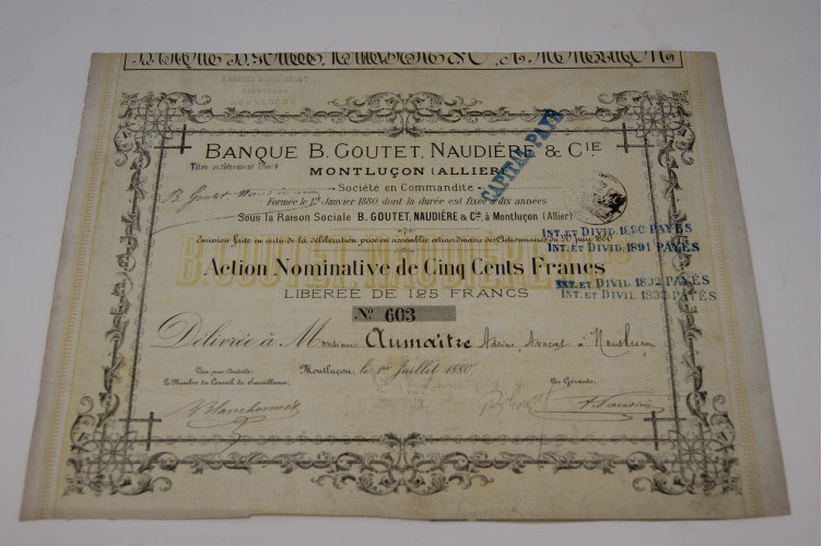 Banque B. Goutet Naudière & Cie.