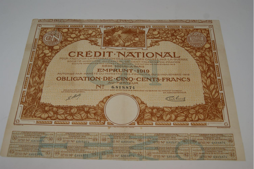 Credit national pour faciliter la réparation des dommages causés par la guerre