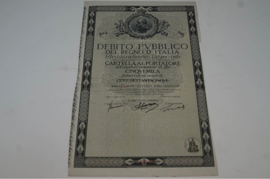 Debito publico del regno d'Italia