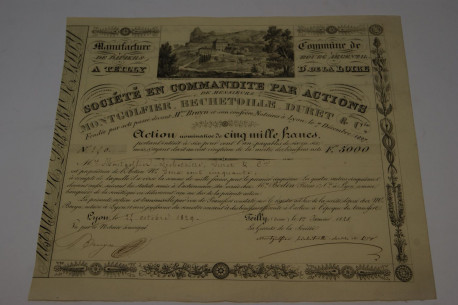 Manufacture de papiers à Teilly Société en commandité par actions de messieurs Montgolfier